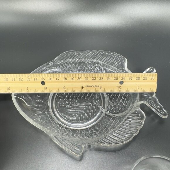 Clear Fish Dish Plates And Cups Teacup Saucer Set Votive Candle Holder 4 Pieces - Picture 2 of 14